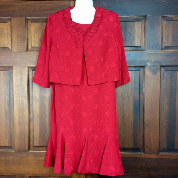 plus size red jacket dress